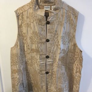 Beautiful golden beige vest with Asian flair